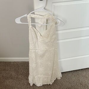 Selfie Leslie Cream Backless Dress